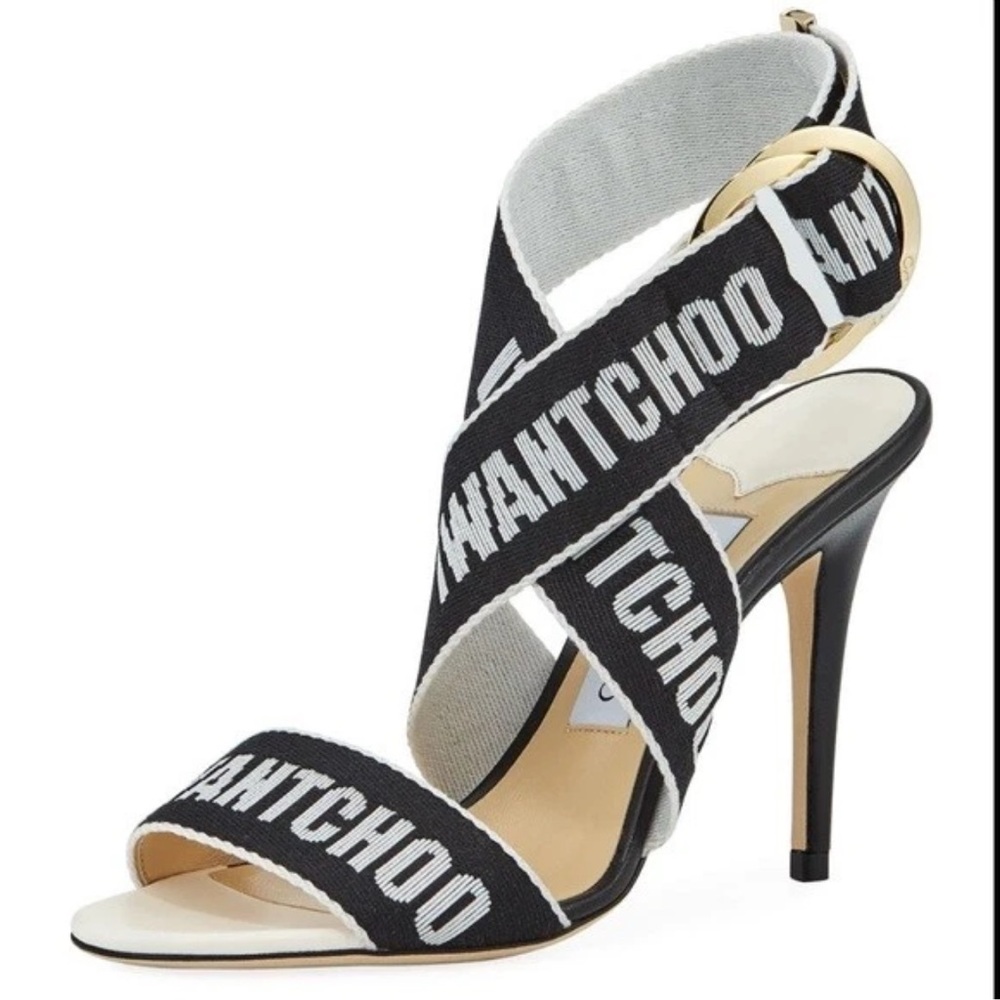 Jimmy Choo Black and White Sporty Sandals